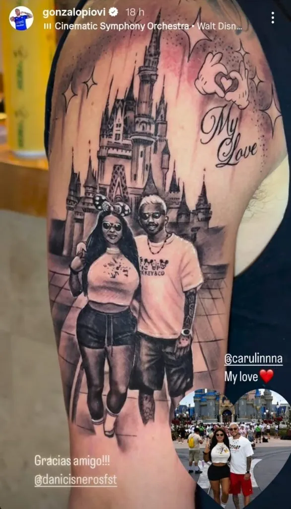 El nuevo tatuaje de Gonzalo Piovi. (@gonzalopiovi)