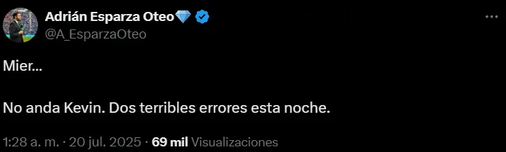 El tuit de Esparza sobre Mier. (@A_EsparzaOteo)