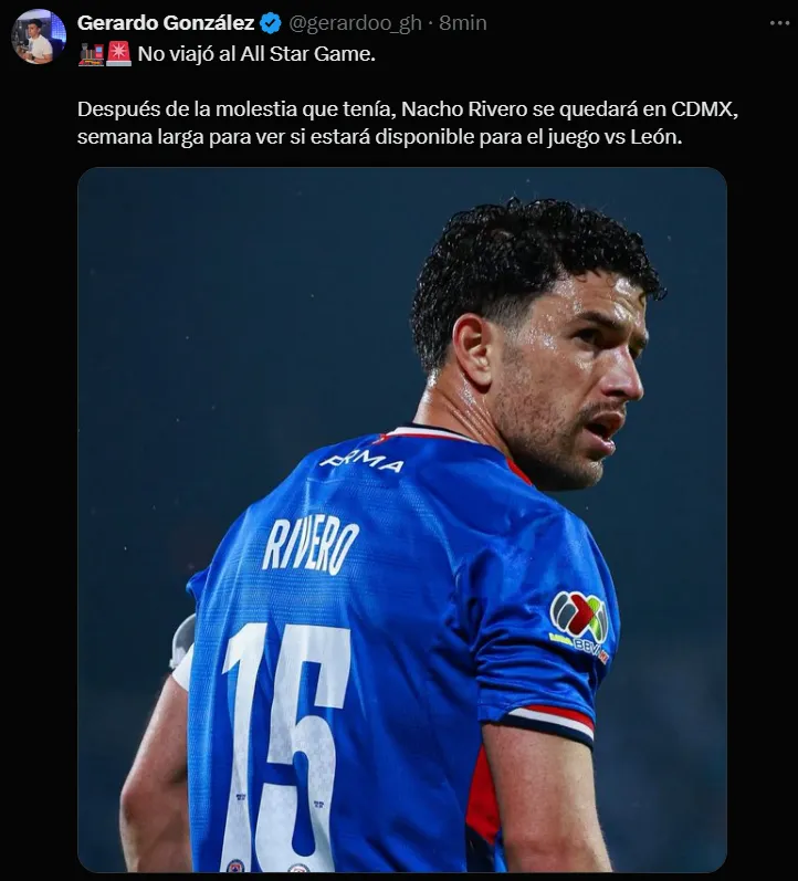 Nacho Rivero no viajó al All Star Game. (@gerardoo_gh)