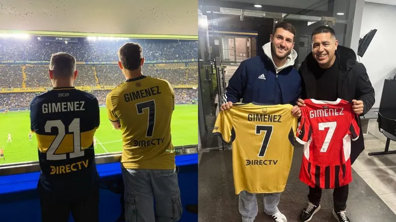 Santi Giménez feliz en La Bombonera.