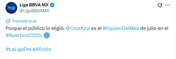 Publicación de la Liga MX