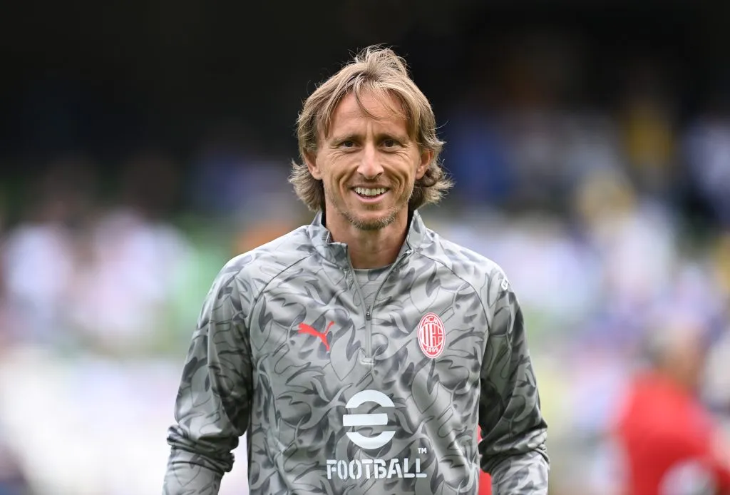 Luka Modric en su debut oficial como jugador del AC Milan (Getty)