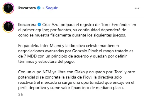 Información de Ike Carrera