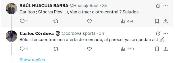 Respuesta de Carlos Córdova en redes sociales