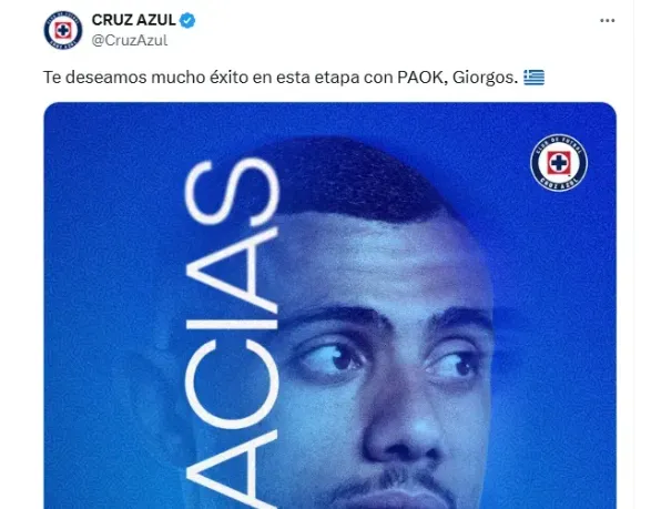 Publicación de Cruz Azul en redes sociales