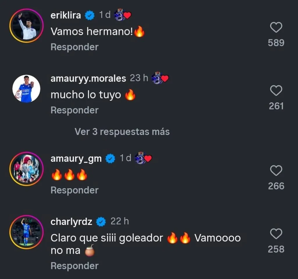 Los comentarios para el Toro Fernández. (Instagram)