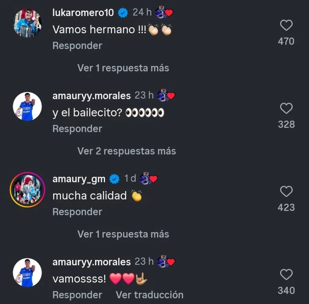 Los comentarios para el Toro Fernández. (Instagram)