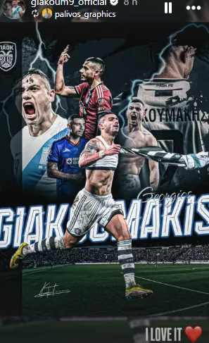 Historia de Giakoumakis en Instagram