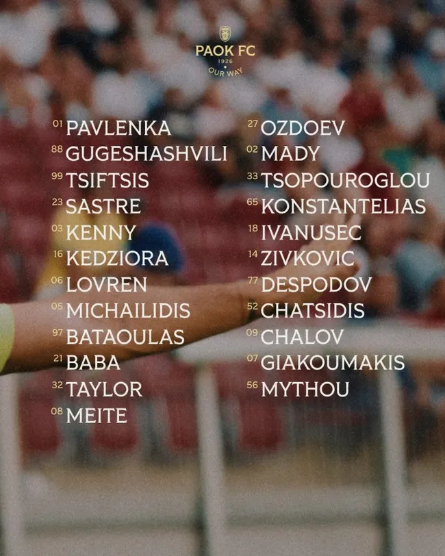 Giakoumakis, convocado en PAOK para la Europa League. (@paok_fc)