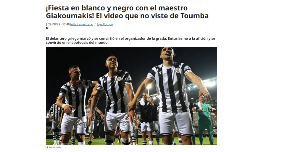 Así reaccionaron los medios de Grecia al golazo de Giakoumakis. (Sportdog.gr)