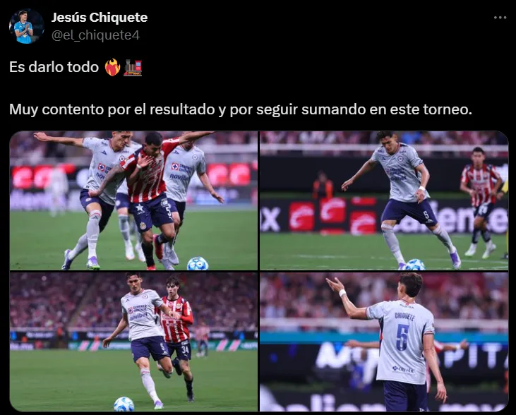 Posteo de Jesús Orozco tras ganarle a Chivas. (@el_chiquete)