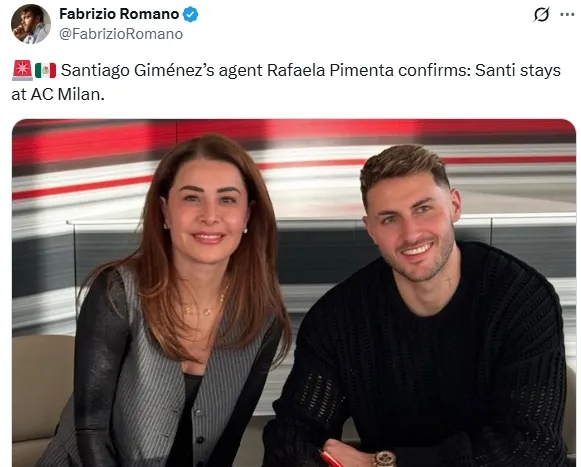 Información de Fabrizio Romano en X