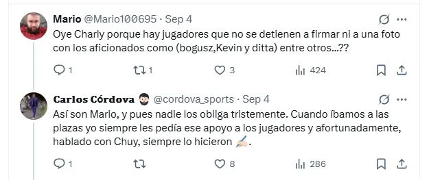 Respuesta de Carlos Córdova