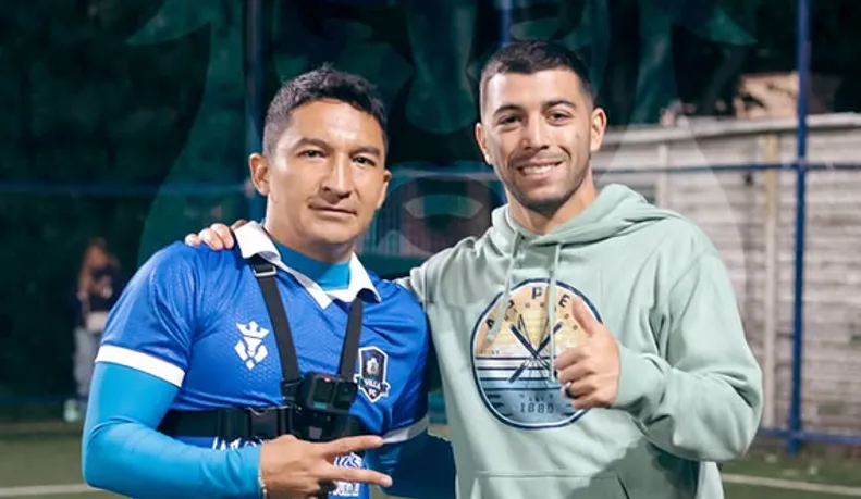 Villaluz y Lira posan en una fotografía bien cementera (@Magisleague / Instagram).
