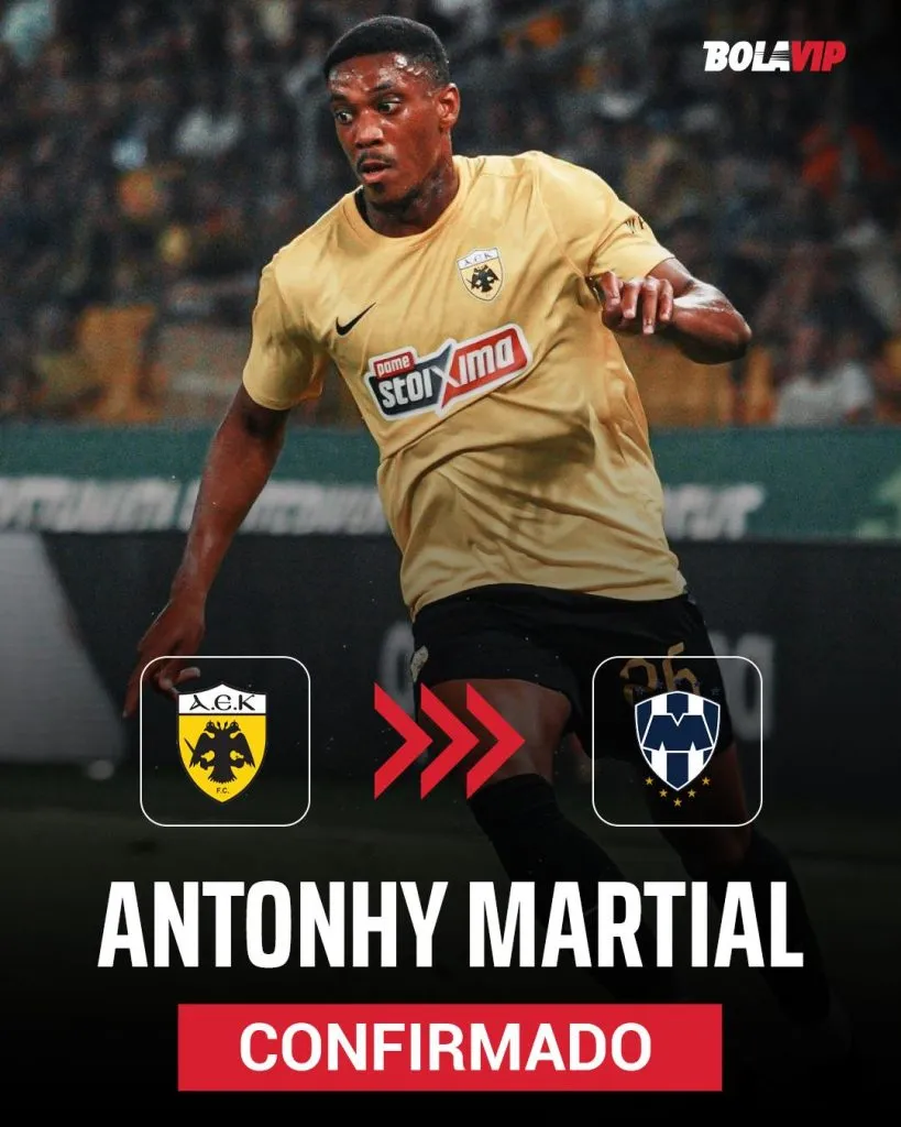 Martial llega del AEK de Luka Jovic a Monterrey. (Especial)