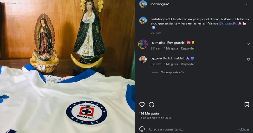 Borjas, un fanático más de Cruz Azul.