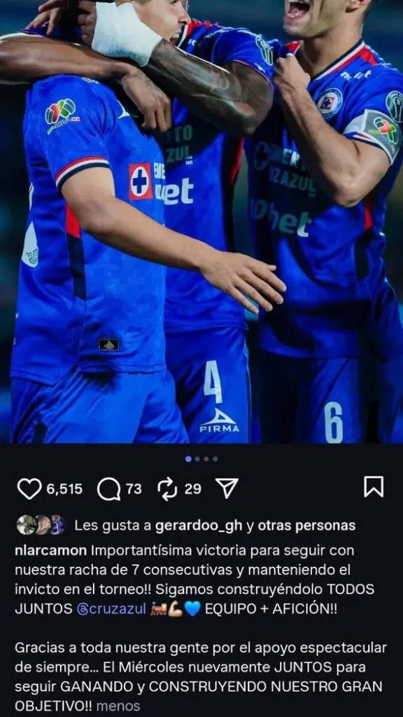 La publicación de Nicolás Larcamón tras ganarle a FC Juárez. (X)