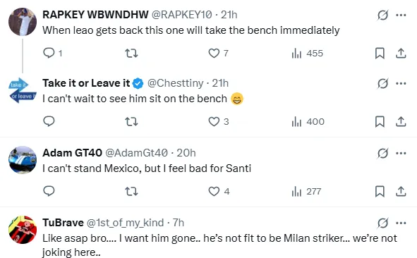 Comentarios de la afición en redes sociales