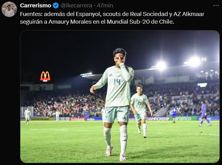 Los clubes que se suman a la puja por Amaury Morales. (@Ikecarrera)