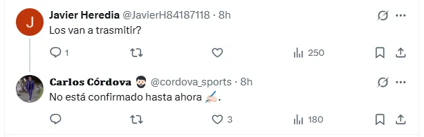 Respuesta de Carlos Córdova a un usuario en X
