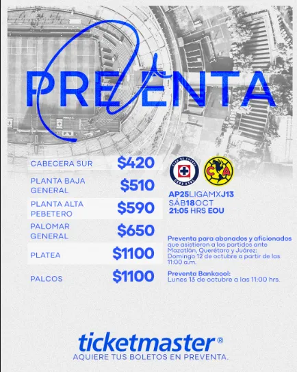 Precio de los boletos para el Clásico Joven