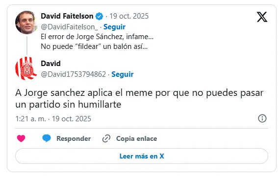 Mensaje de Faitelson en redes sociales