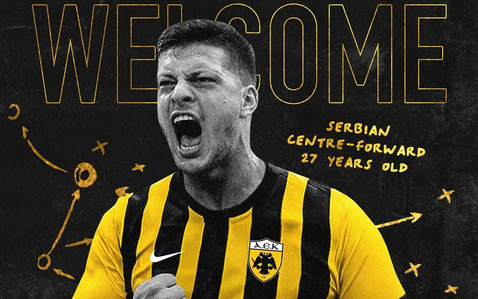 Luka Jovic aún no logra brillar en Grecia. (AEK Oficial)