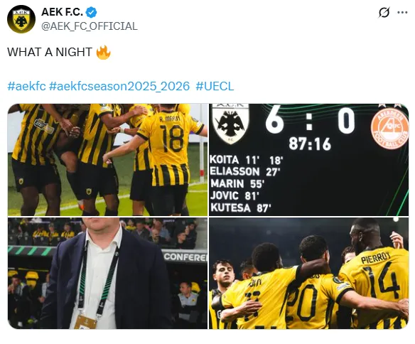 Publicación del AEK Atenas