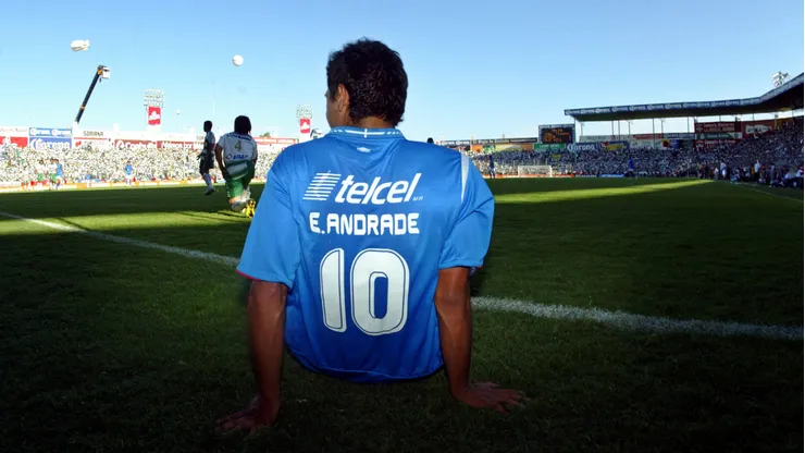 Torreon Coahuila. 1 Junio 2008. Estadio Corona. Santos de Torreon vs Cruz Azul. en juego de vuelta de la Final del Torneo Clausura 2008 del Futbol Mexicano. Edgar Andrade en lamento. (Foto:Mario Castillo/JAM MEDIA)