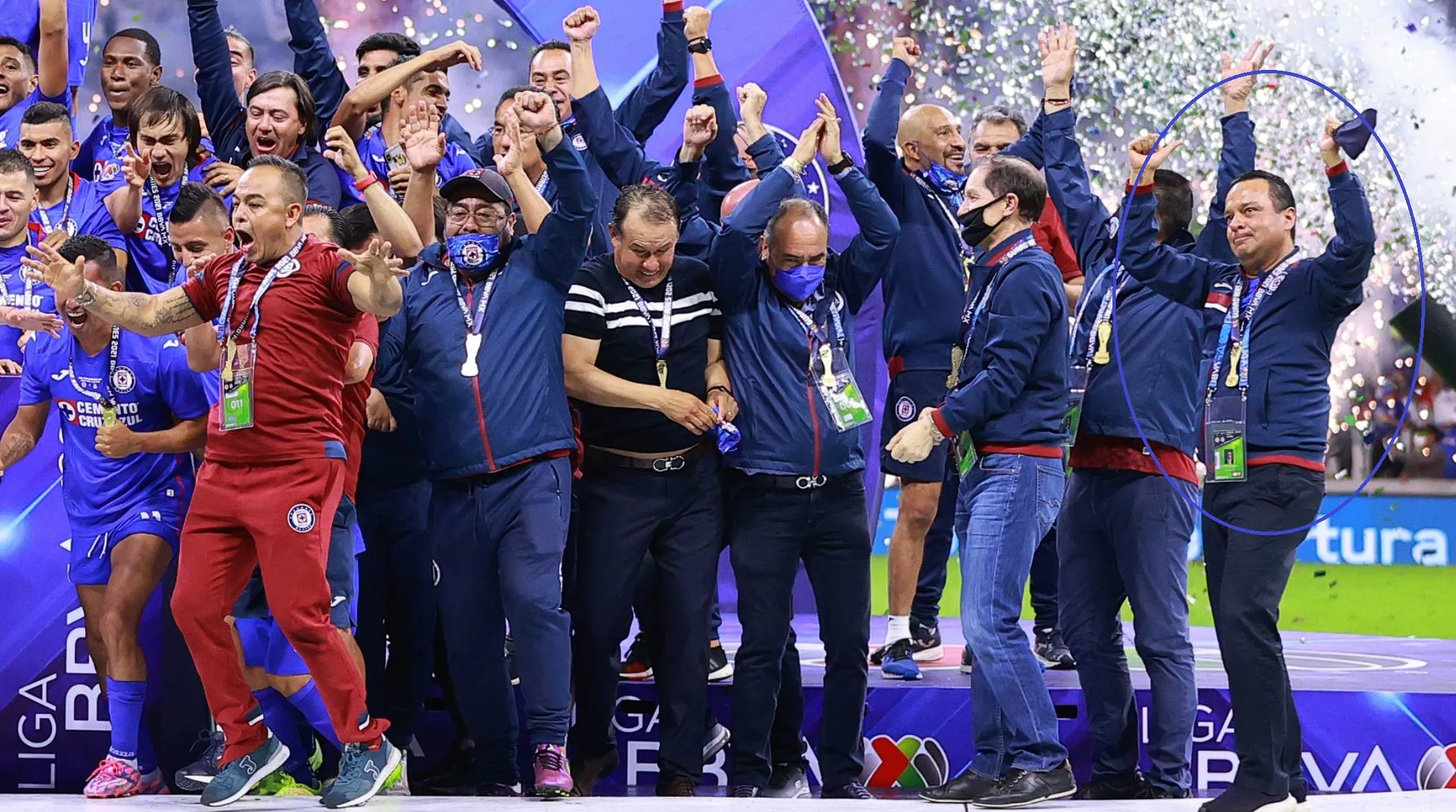 Gigio Rivas celebrando la Novena de Cruz Azul (Getty Images / Especial)