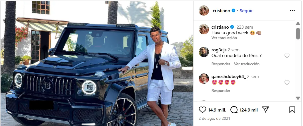 El lujoso auto que Cristiano Ronaldo supo presumir y es similar al que ostenta el Toro Fernández.(Instagram @cristiano)