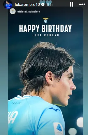 Felicitación de la Lazio a Romero