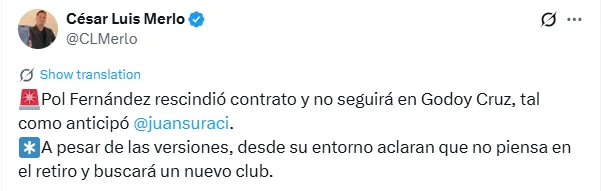 Información de César Luis Merlo