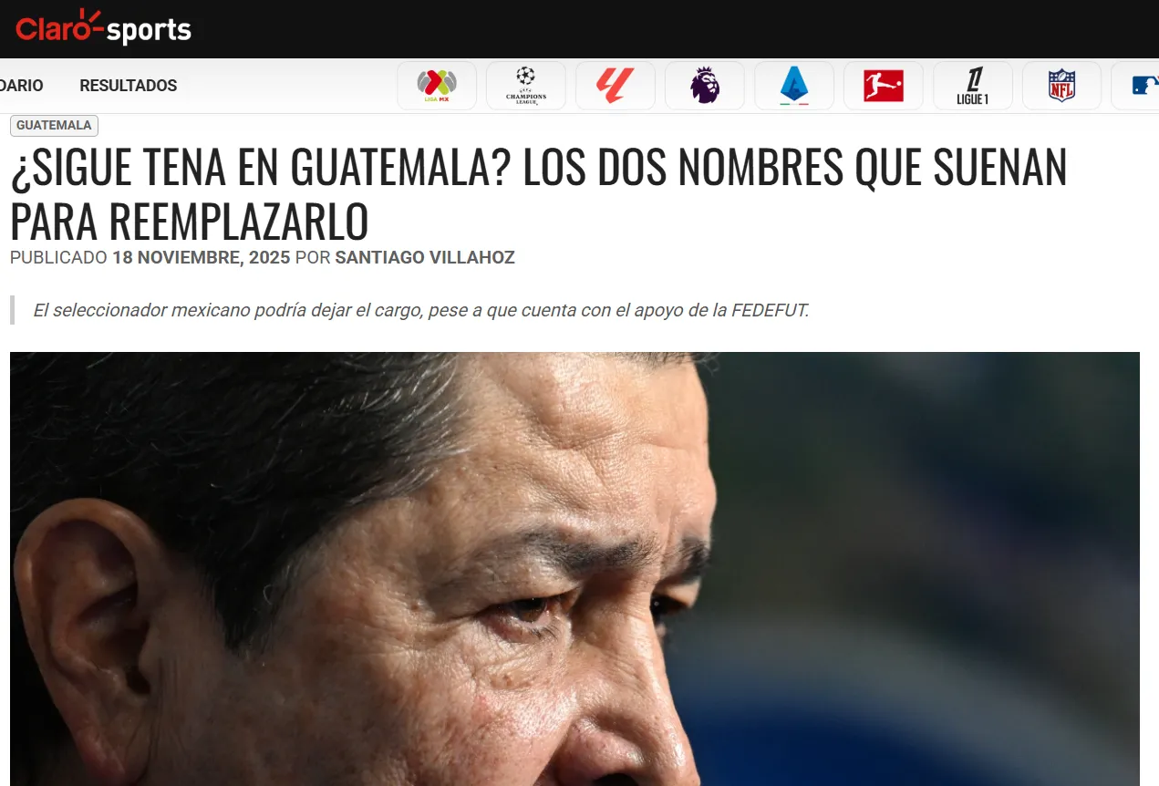 Claro Sports habla de posibles reemplazos para Tena en Guatemala. (Captura Claro Sports)
