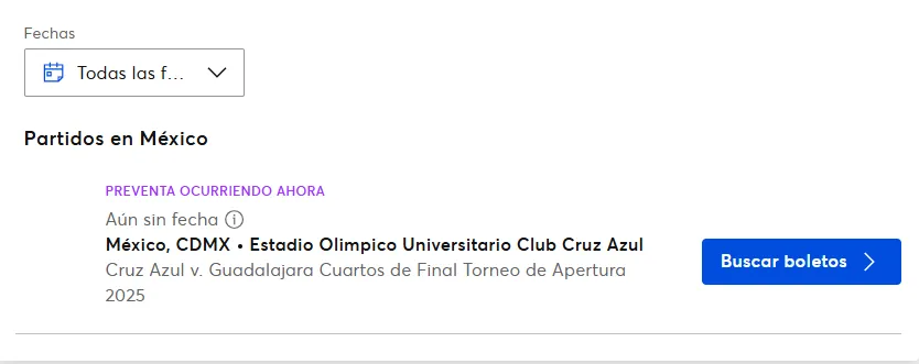 Preventa en Ticketmaster