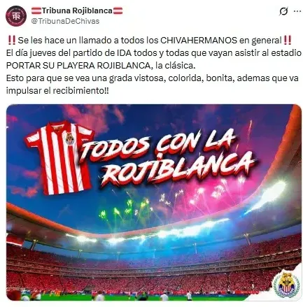 Convocatoria de la afición de Chivas