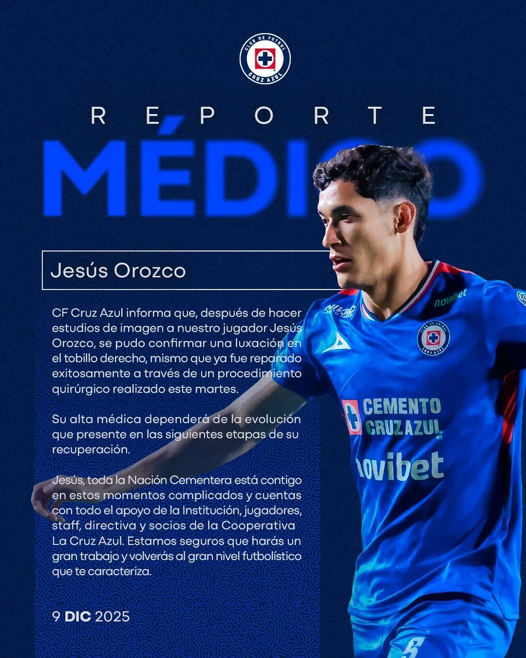 Se confirmó la peor noticia para Jesús Orozco en Cruz Azul (Cruz Azul)