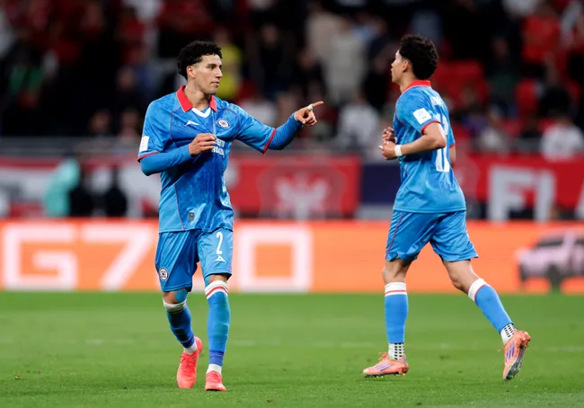 Jorge Sánchez celebra su gol ante Flamengo. (Getty Images)