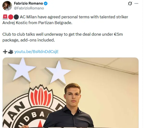 Información de Fabrizio Romano