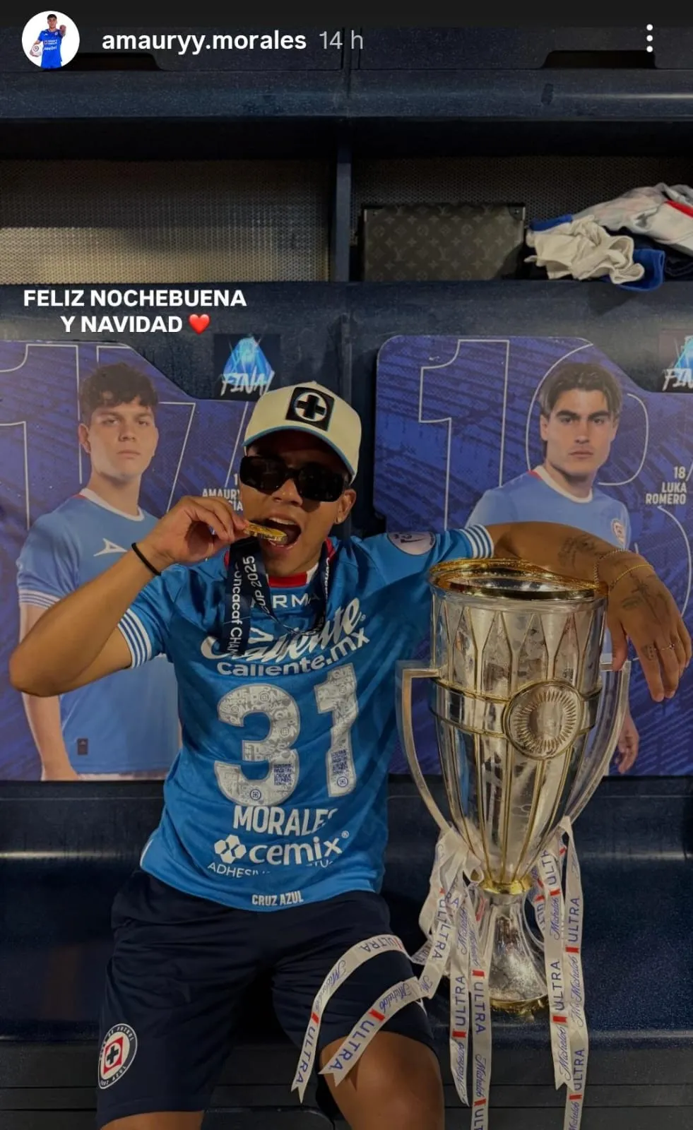 Amaury Morales presumió el título de Concachampions en Instagram.