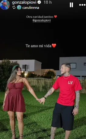 Piovi usando la misma camisa que Vini (IG Piovi)