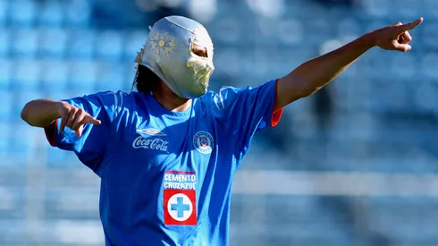 Místico Pereyra reveló cómo nació su icónico festejo con la máscaraFoto: Jaime Lpez/JAM MEDIA<br />
Gabriel Pereyra festeja su gol.