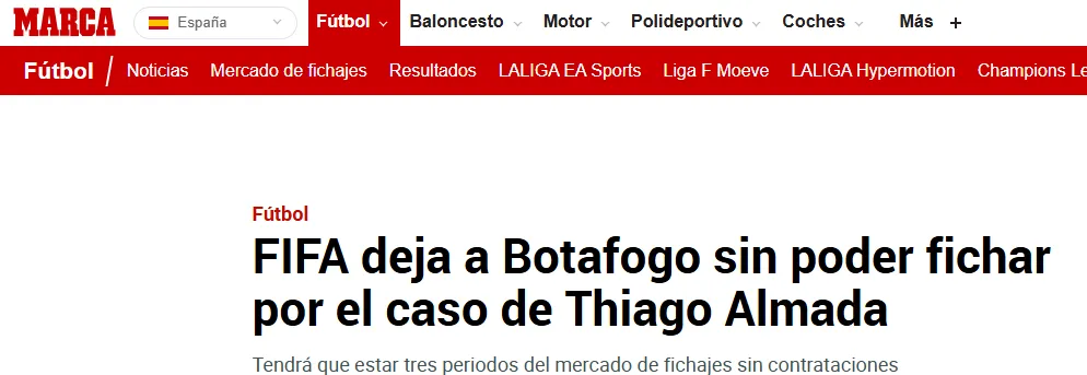 Información del diario Marca