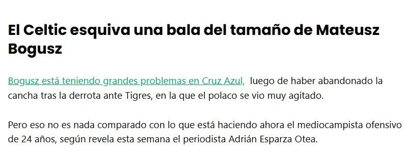 En Celtic se mofan de Cruz Azul por el caso Mateusz Bogusz (67 Hail Hail)