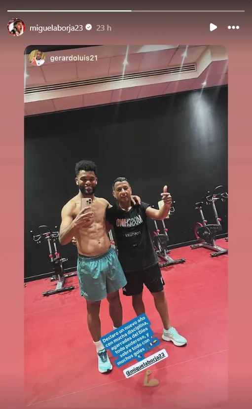 Miguel Borja se ha entrenado particularmente desde su llegada a Ciudad de México (Instagram @miguelborja23)