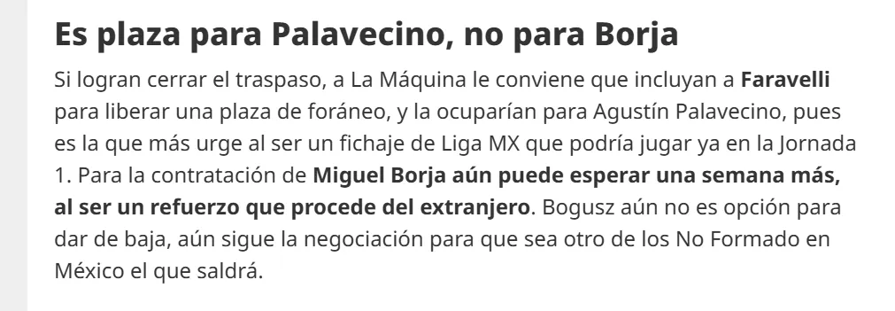 Cruz Azul aún debe liberar una plaza extra para registrar a Miguel Borja. (diario Récord)