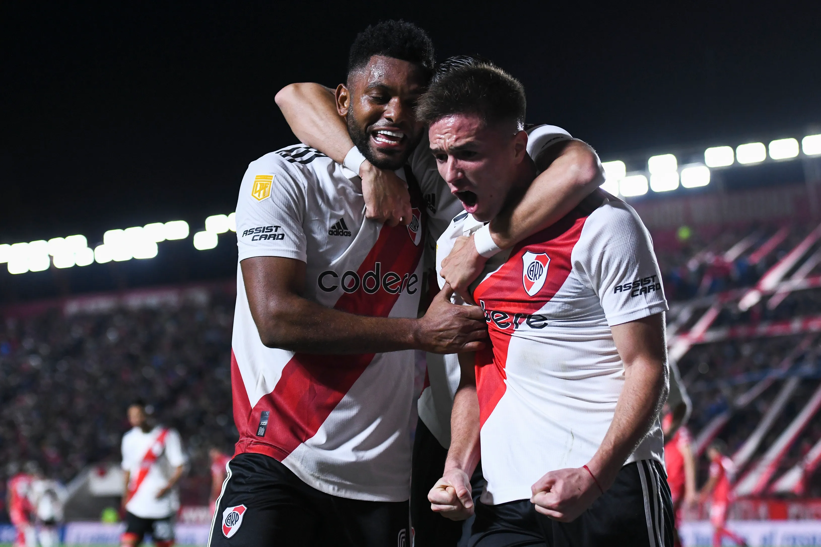 Palavecino y Borja celebrando un gol con River. ¿Repetirán con Cruz Azul? (Getty)
