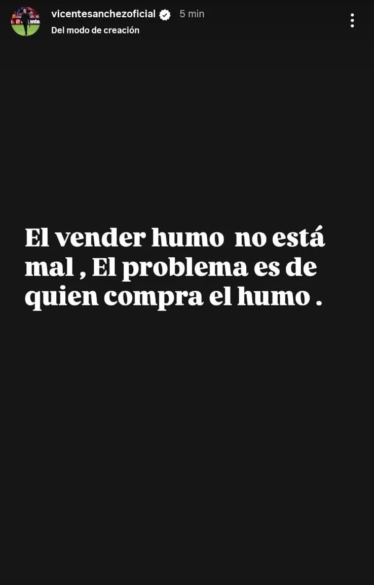 La indirecta de Vicente Sánchez tras la derrota de Cruz Azul. (Instagram)