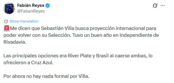 Información de Fabián Reyes