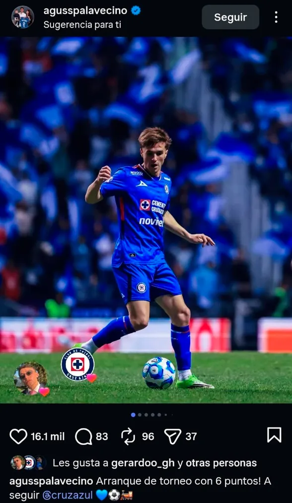 El post de Palavecino tras el arranque del Clausura 2026. (@agusspalavecino)
